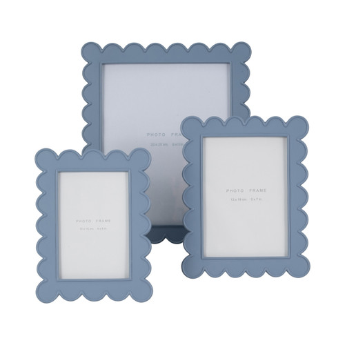 20418-02#5x7 Scallop Edge Photo Frame, Blue