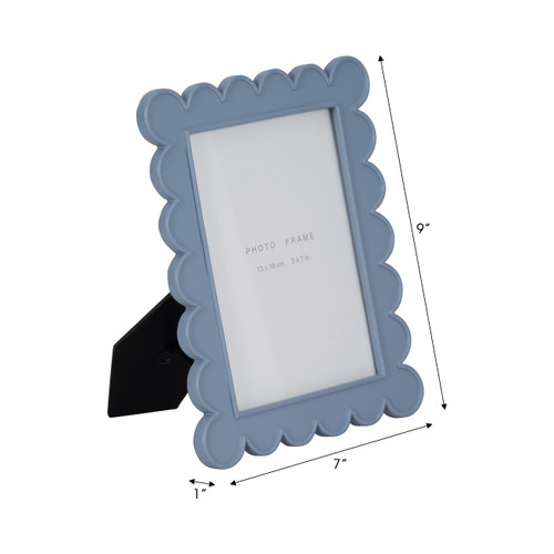 20418-02#5x7 Scallop Edge Photo Frame, Blue