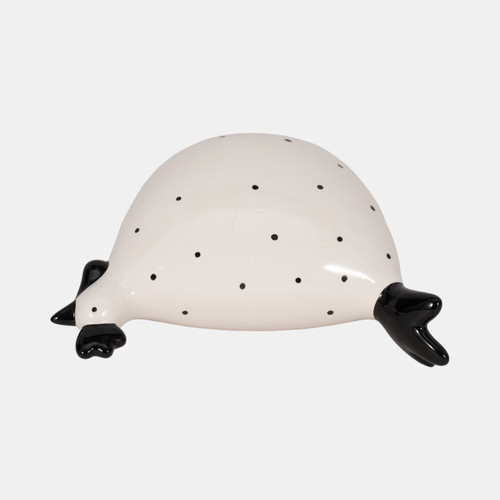 18486-03#7" Dotted Rooster, White/black