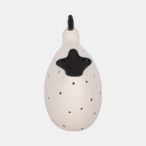 18486-03#7" Dotted Rooster, White/black