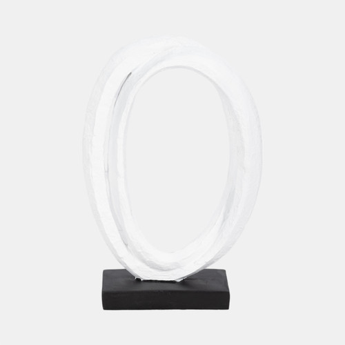20434#11" Oval Loops Sculpture Volcano Texture, White/bl