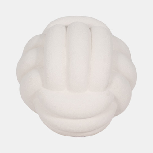 20438-01#5" Knot Orb Rough Texture, White