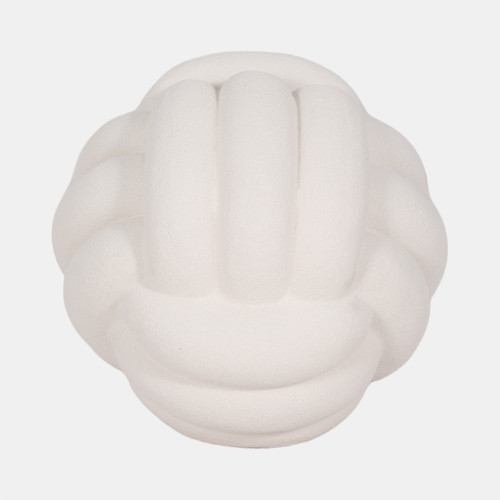 20438-01#5" Knot Orb Rough Texture, White