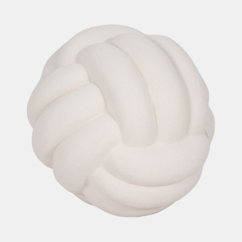 20438-01#5" Knot Orb Rough Texture, White