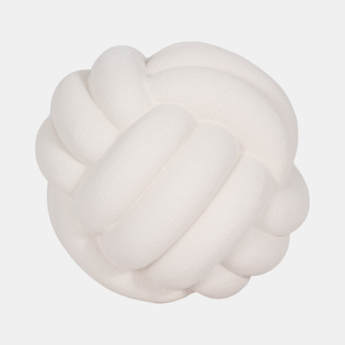 20438-01#5" Knot Orb Rough Texture, White