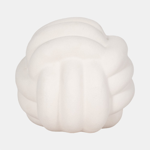 20438-02#7" Knot Orb Rough Texture, White