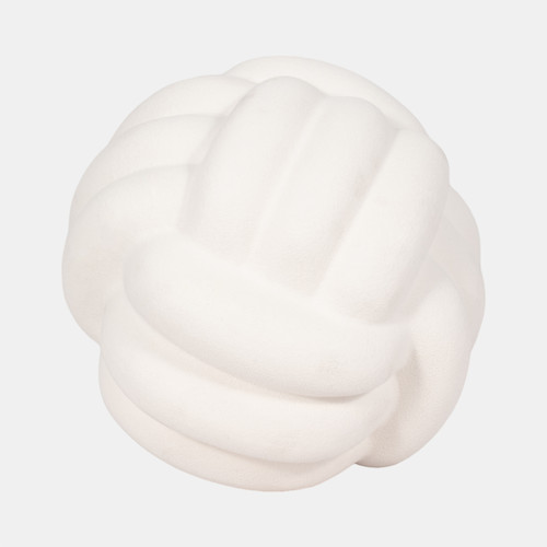 20438-02#7" Knot Orb Rough Texture, White