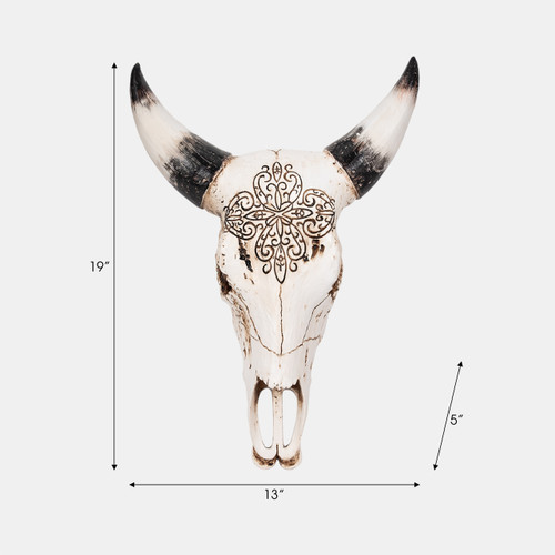 20450-03#19" Western Bull Skull, Brown