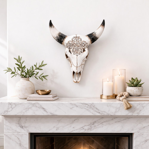 20450-03#19" Western Bull Skull, Brown