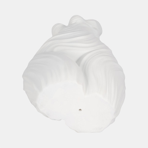 20455-01#11" Curvy Ribbed Sculpture, White
