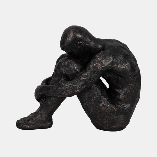 20472-03#16" Sitting Man, Bronze