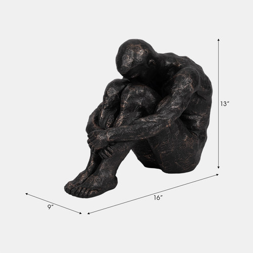 20472-03#16" Sitting Man, Bronze