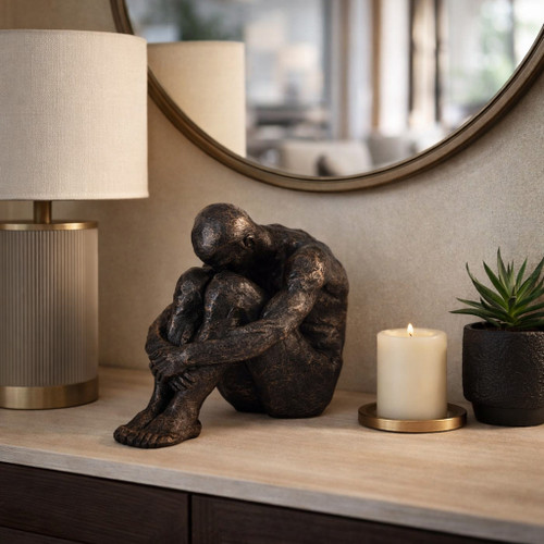 20472-03#16" Sitting Man, Bronze
