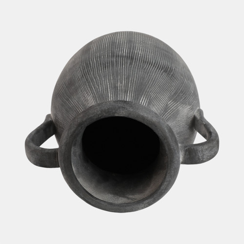 20493-02#12" Weathered Jug With Handles, Black