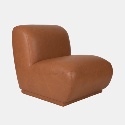 20549#Armless Accent Chair, Brown
