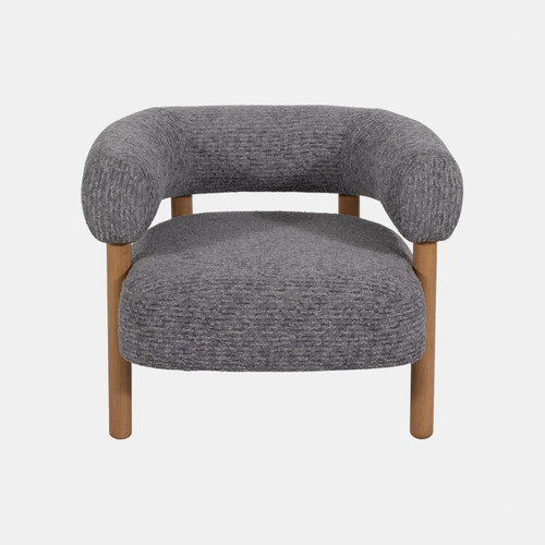 20552-01#Roundback Accent Chair W/ Wood Legs, Gray