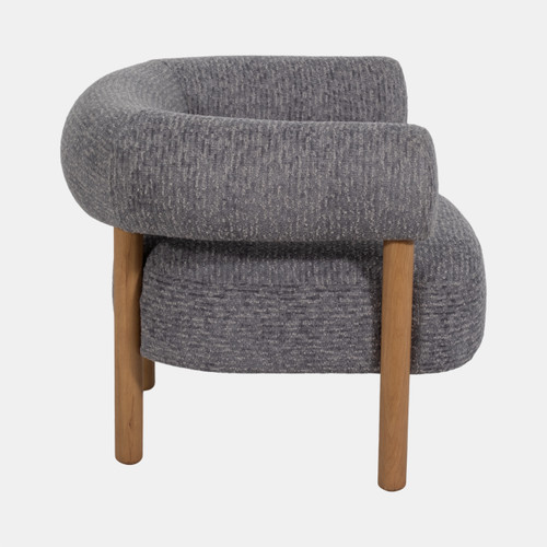 20552-01#Roundback Accent Chair W/ Wood Legs, Gray