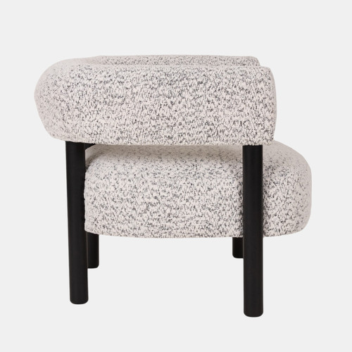 20552-02#Roundback Accent Chair W/ Wood Legs, Speckled Wht