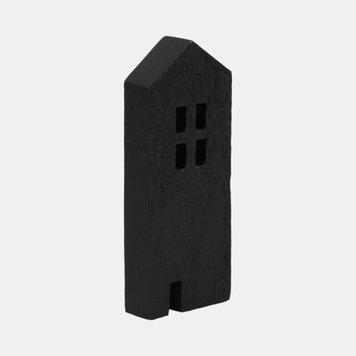 20563-01#8" Wood House Decor, Black