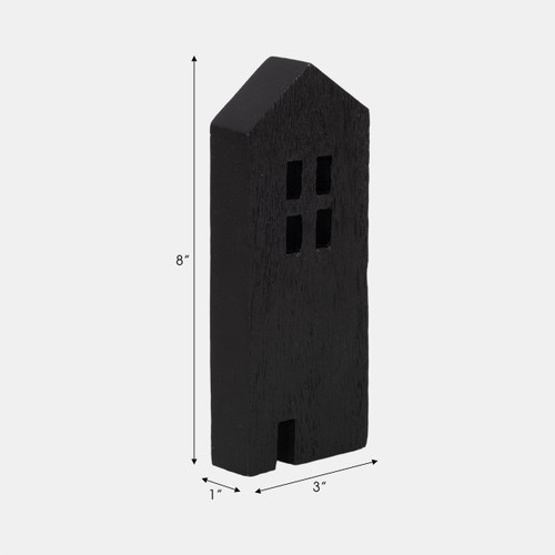 20563-01#8" Wood House Decor, Black