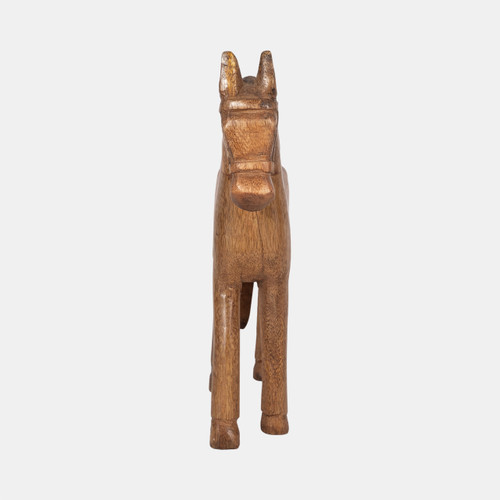 20564#12" Standing Horse With Saddle, Natural