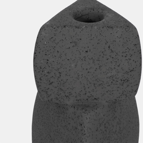 20540-03#9" Stacked Objects Taper Holder Sand Glaze, Black