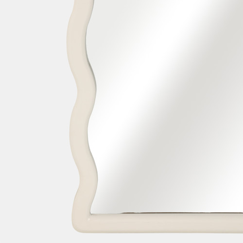20572-01#31x59" Wavy Leaner Mirror, White