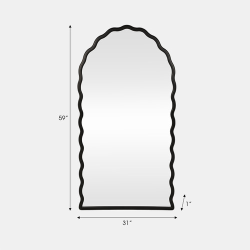 20572-02#31x59" Wavy Leaner Mirror, Black