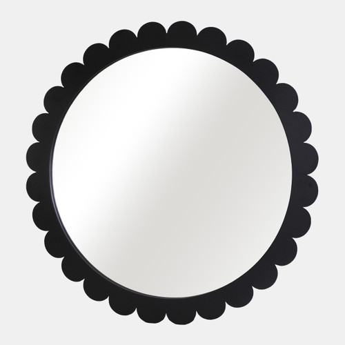 20595#34" Scallop Border Mirror, Black