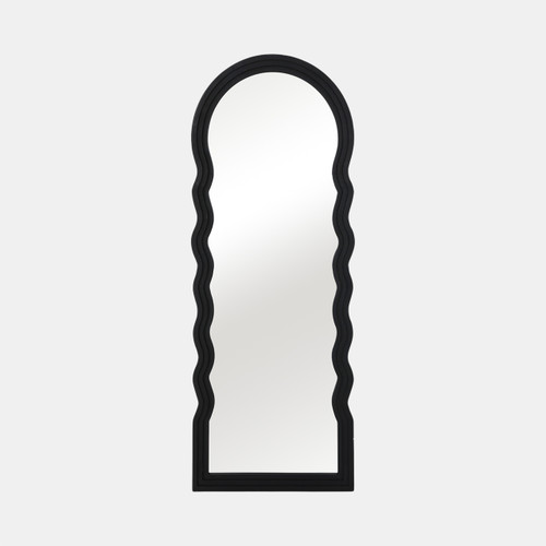 20598-02#24x64 Layered Curvy Leaner Mirror, Black