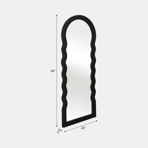 20598-02#24x64 Layered Curvy Leaner Mirror, Black
