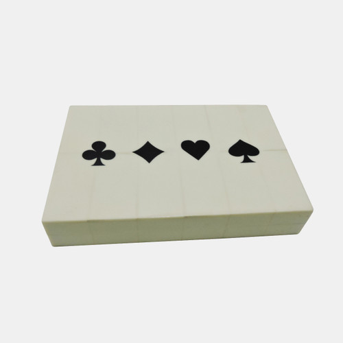 20632-01#7" Cards & Dice Box, White/black