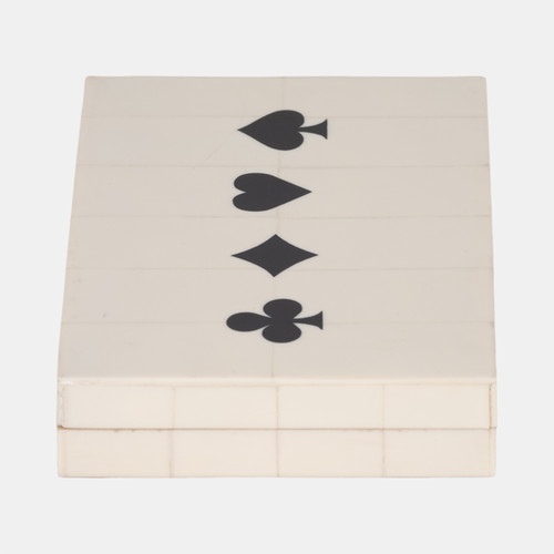 20632-01#7" Cards & Dice Box, White/black