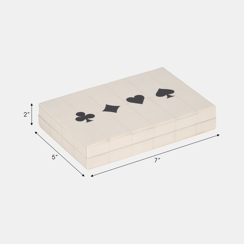 20632-01#7" Cards & Dice Box, White/black