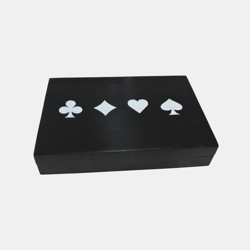 20632-02#7" Cards & Dice Box, Black/white