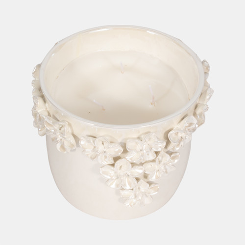 80353-02#7" 46 Oz Juniper Applique Candle, Iridescent