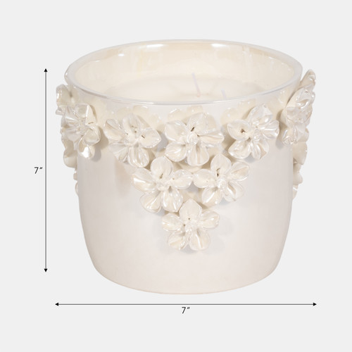 80353-02#7" 46 Oz Juniper Applique Candle, Iridescent