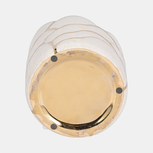 80357#7" 42 Oz Tobacco Clouds Candle, Ivory/gold