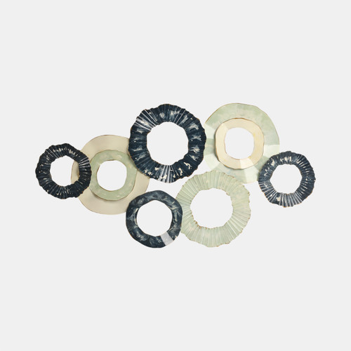 20602#39" Open Cut Out Discs Metal Wall Decor, Multi