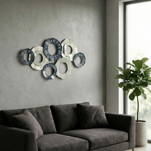 20602#39" Open Cut Out Discs Metal Wall Decor, Multi