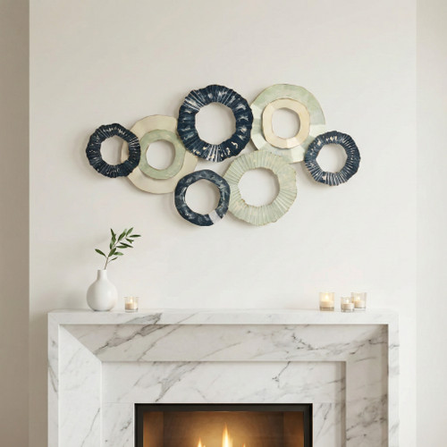 20602#39" Open Cut Out Discs Metal Wall Decor, Multi