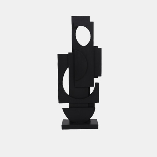 20611#24" Modern Stacked Sculpture, Black