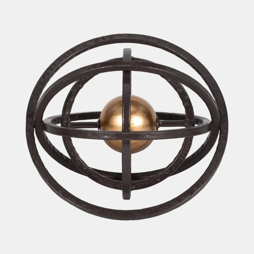 20613-02#10" Armillary Orb, Black/gold