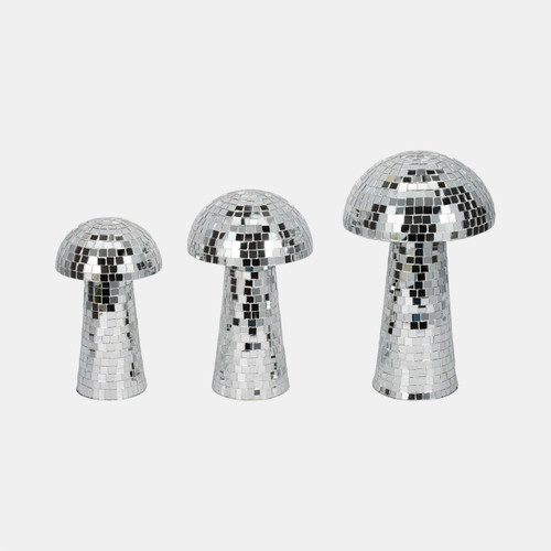 20662-02#10" Mosaic Mushroom, Silver