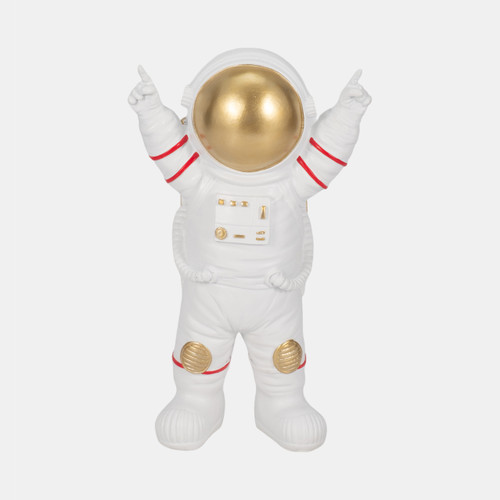 20667#9" Cheering Space Man, White/gold
