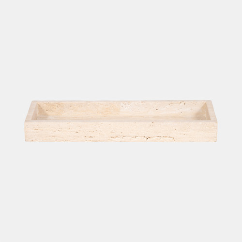 20690#18" Travertine Rectangular Tray, Tan