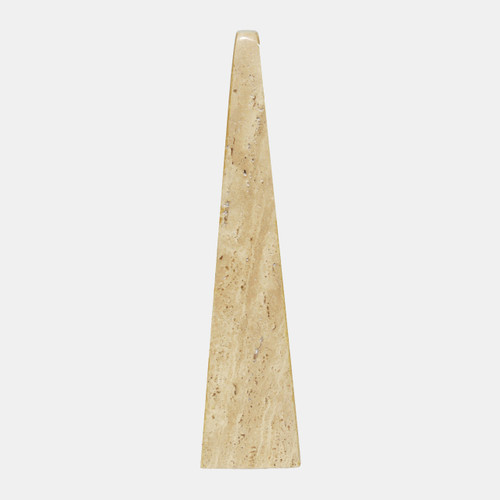 20693-02#16" Travertine Obelisk, Tan