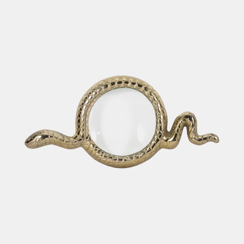 20746#9" Snake Magnifying Glass, Gold