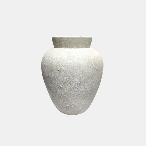 20749#11" Textured Terracotta Vase, Ivory