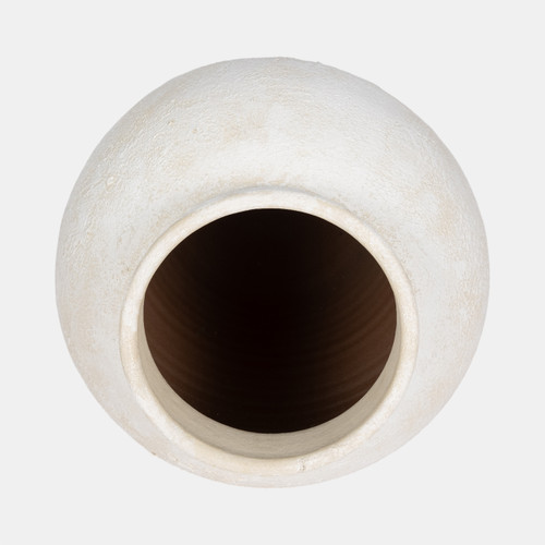 20749#11" Textured Terracotta Vase, Ivory